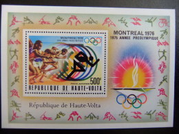 HAUTE - VOLTA REPUBLIQUE  ALTO VOLTA 1975 Juegos Olimpicos De Verano Montreal Preolimpiada Yvert Nº Blok 5 AL ** MNH - Verano 1976: Montréal