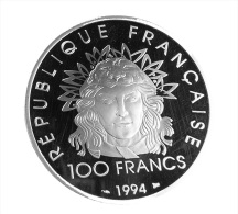 France   -  Centenaire Jeux Olympiques -  100 Francs   - Argent  - 1996 -   Sup - Sous Capsule - Collections