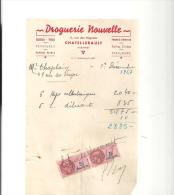 Facture Droguerie Nouvelle 11, Rue Des Mignons à Châtellerault (86) Du 01/12/1947 - Droguerie & Parfumerie