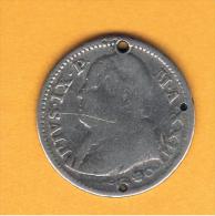 PLATA - SILVER - ARGENT $ ITALIA - Estados Papales - Italien States = 10 Soldi 1868 Perforacion KM1386 - Altri & Non Classificati