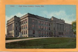 Omahe NE High School Bldg 1910 Postcard - Omaha