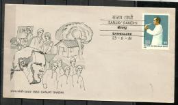 INDIA, 1981, FDC, Sanjay Gandhi - First Death Anniversary , Bangalore Cancellation - Covers & Documents