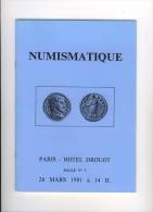 Catalogue NUMISMATIQUE, Vente Hotel Drouot , 26 Mars 1981 - Literatur & Software