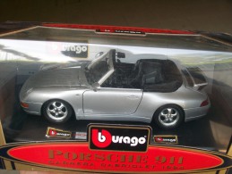 BURAGO - PORSCHE 911 CARRERA CABRIOLET  SPIDER   AVEC SA  BOITE  Scala 1/24 - Burago