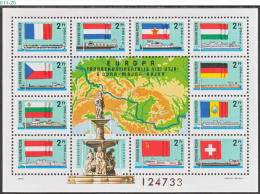 HUNGARY, 1977, Danube, Main And Rhine, Flags, MNH (**), Sc/Mi 2514 / Bl-128A - Ongebruikt