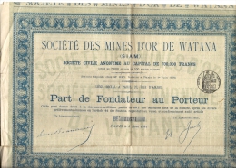 SIAM .MINES D'OR DE WATANA - Asie