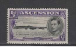 (SA0041) ASCENSION, 1938 (King George VI, ½ P., Violet And Black, Perf. 13½). Mi # 39A. Mint Hinged* Stamp - Ascension