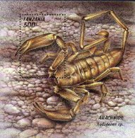 Naturschutz Spinne 1994 Tanzania Block 255 ** 4€ Skorpion Hadogene Sp. Arachinos Bf M/s WWF Bloc Fauna Sheet Of Tanzanie - Araignées