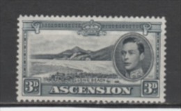 (SA0046) ASCENSION, 1940 (King George VI, 3 P., Black, Perf. 13½). Mi # 46A. MLH* Stamp - Ascensione