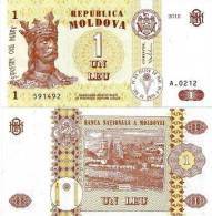 1 Leu Moldova 2010 Banknote, New Signiture, UNC Crisp - Moldova