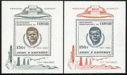 Congo #591-92 Mint Never Hinged John F. Kennedy Souvenir Sheets From 1966 - Nuevas/fijasellos