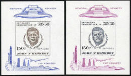 Congo #591-92 Mint Never Hinged Imperf John F. Kennedy Souvenir Sheets From 1966 - Neufs