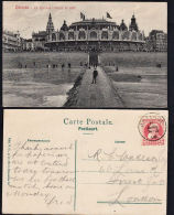 A0173 BELGIUM 1908, Postcard (Ostend Kursaal) Ostende To England - Briefe U. Dokumente