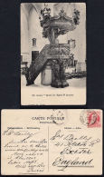 A0192 BELGIUM 1908, Postcard (Anvers Church) Bruxelles To England - Lettres & Documents