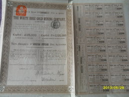 ACTIONS (Capital De 125 000 LIVRES ANGLETTERRE )  MINE D' OR Siege LONDRES 1895 - Banco & Caja De Ahorros