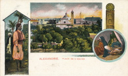 ( CPA EGYPTE )  ALEXANDRIE  /  Place De L' Église  - - Alexandria