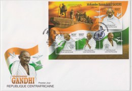 Mahatma Gandhi, Peace Dove, FDC Central Africa - Mahatma Gandhi