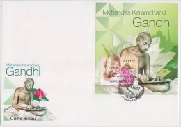 Mahatma Gandhi, Flower, Lotus, FDC Guinea Bissau - Mahatma Gandhi