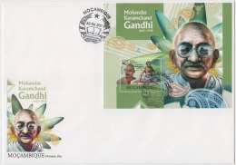 Mahatma Gandhi, Book, FDC Mozambique - Mahatma Gandhi