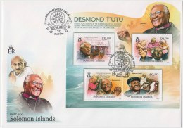 Mahatma Gandhi, Dalai Lama, FDC Soloman Islands - Mahatma Gandhi