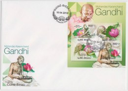 Mahatma Gandhi, Flower, Lotus, FDC Guinea Bissau - Mahatma Gandhi