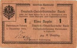 GERMANY DEUTSCH-OSTAFRIKANISCHE 1 RUPIE EMBLEM FRONT & MOTIF BACK DATED 1-12-1915 P.16 VF READ DESCRIPTION CAREFULLY !!! - Deutsch-Ostafrika