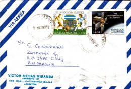 FOOTBALL, SOCCER, STAMPS ON COVER, 1993, ARGENTINA - Lettres & Documents