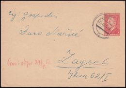 Yugoslavia 1951, Prestamped Envelope Novi Vinodolski To Zagreb - Briefe U. Dokumente