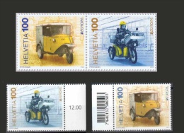 Suisse Switzerland  2013 Europa ** Theme Vehicules Postaux  - Se-tenant + Normal - 2013