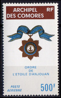 Timbre PA Neuf ** N° 58(Yvert) Comores 1973 - Ordre De L´Etoile D´Anjouan - Poste Aérienne