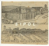 Issu D Un Journal Allemand  De 1913 Der Neue Badische Bahnhof In Basel- Gare De Bale - Coupure De13 X 12 Cm - Andere & Zonder Classificatie