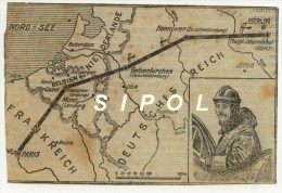 Issu D Un Journal Allemand  Années 1912 Env Carte De L Allemagne Du Nord + Aviateur  Coupure De13 X 9cm - Autres & Non Classés