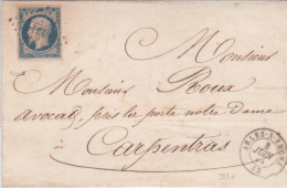 1853 - 25C REPUBLIQUE Avec VARIETE "ANNEAU DE LUNE" Sur LETTRE De ARLES - SIGNE - 1852 Luigi-Napoleone