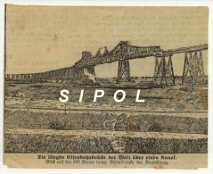 Issu D Un Journal Allemand  1914 Env Der Längste Eisenbahnbrücke Der Welt ..RendsburgCoupure De13 X 10.5cm - Sonstige & Ohne Zuordnung