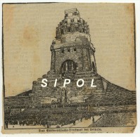 Issu D Un Journal Allemand Années  1914 Das Völkerschlacht Denkmal Bei Leipzig Coupure De 13 X 13 Cm - Sonstige & Ohne Zuordnung