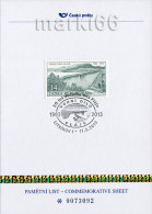 Czech Republic - 2013 - Technical Monuments - The Flaje Dam, 50th Anniversary - Special Numbered Commemorative Sheet - Cartas & Documentos