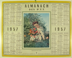 ALMANACH DES P.T.T. 1957 - CUEILLETTE DE FLEURS - Tamaño Grande : 1941-60