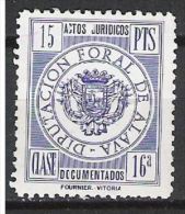 0259-SELLO LOCAL FISCAL DIPUTACION ALAVA 15 PTS.ANTIGUO SELLO LOCAL FISCAL DIPUTACION FORAL DE ALAVA ACTOS JURIDICOS DOC - Revenue Stamps