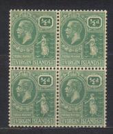 BIN95 - VIRGIN ISLANDS , 1/2 Cent Verde : Quartina Integra ***  MNH - Iles Vièrges Britanniques