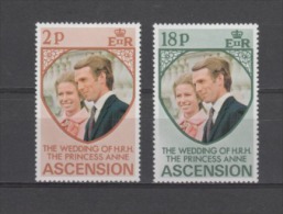 (S0125) ASCENSION, 1973 (Princess Anne´s Wedding). Complete Set. Mi ## 177-178. MNH** - Ascensión