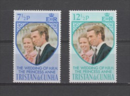 (S0431) TRISTAN DA CUNHA, 1973 (Princess Anne´s Wedding). Complete Set. Mi ## 189-190. MNH** - Tristan Da Cunha