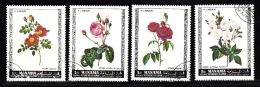 Manama - 4 Timbres Oblitérés - Fleurs - Rosier (rosiers, Rose, Roses) - Manama