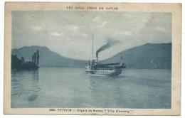 VEYRIER DU LAC , Départ Du Bateau " Ville D'Annecy " Cpa Voyagée , Date Illisible - Veyrier