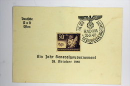 Generalgouvernement: Propagandapostkarte,ein Jahr Generalgouvernement - Besetzungen 1938-45