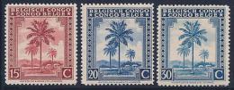 Belgian Congo, Scott # 208-9,211 Mint Hinged Palm Trees, 1942 - 1923-44: Ungebraucht