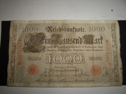 Allemagne 1000 Mark 1910  Pliures - 1.000 Mark