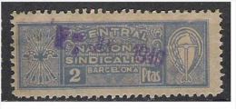 0398-SELLO GUERRA CIVIL C.N.S BARCELONA 2 Pesetas SINDICATO.CENTRAL NACIONAL SINDICALISTA SPAIN CIVIL WAR,POLITICAL LABE - Nationalistische Ausgaben