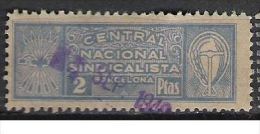 0399-SELLO GUERRA CIVIL C.N.S BARCELONA 2 Pesetas SINDICATO.CENTRAL NACIONAL SINDICALISTA SPAIN CIVIL WAR,POLITICAL LABE - Emisiones Nacionalistas
