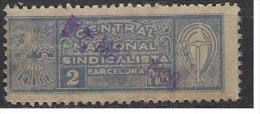 0401-SELLO GUERRA CIVIL C.N.S BARCELONA 2 Pesetas SINDICATO.CENTRAL NACIONAL SINDICALISTA SPAIN CIVIL WAR,POLITICAL LABE - Emisiones Nacionalistas