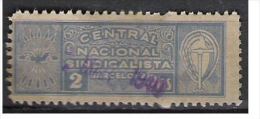 0402-SELLO GUERRA CIVIL C.N.S BARCELONA 2 Pesetas SINDICATO.CENTRAL NACIONAL SINDICALISTA SPAIN CIVIL WAR,POLITICAL LABE - Nationalist Issues